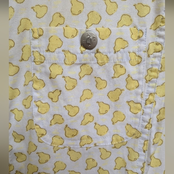VTG So Blue Pear Fruit Print 100% Cotton Short Sleeve Shift Dress Size 6 - Picture 6 of 10